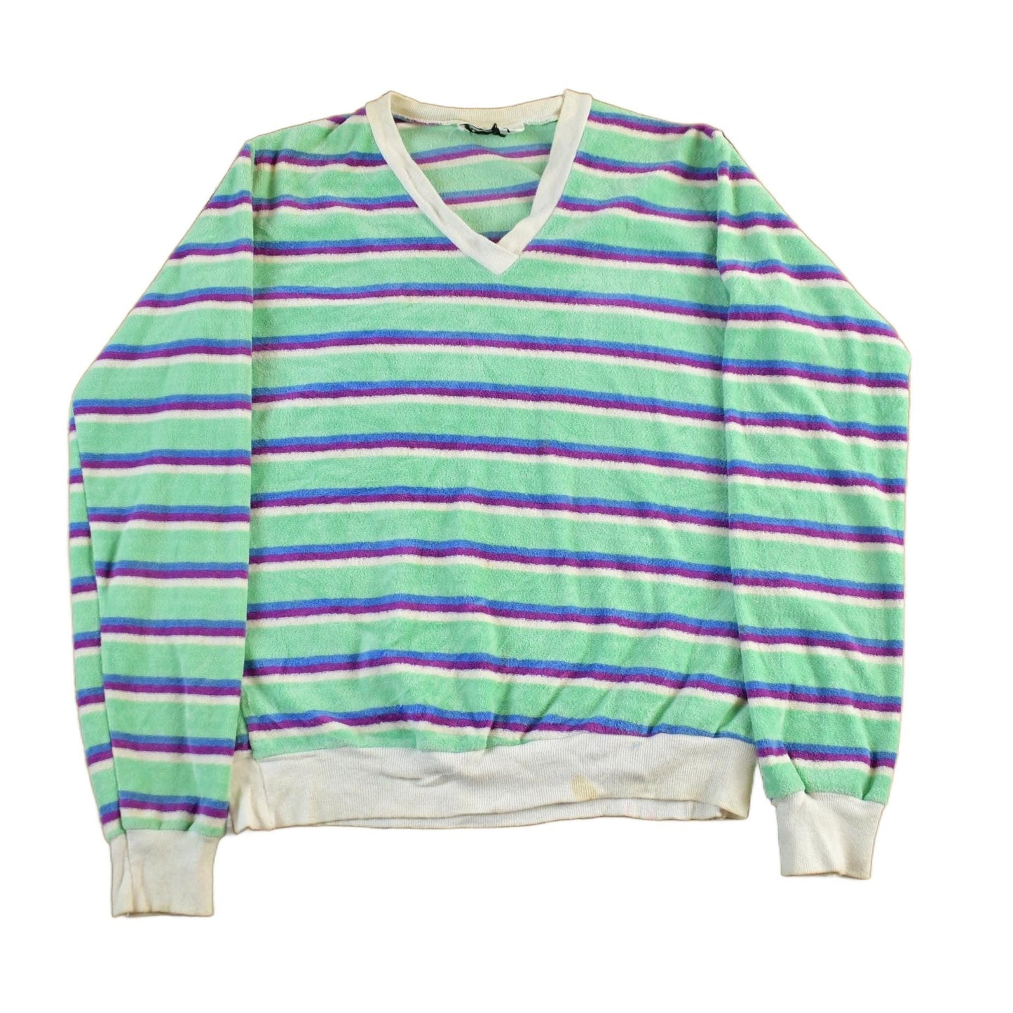 Vintage 1990s Over Easy Velour V Neck Sweater Women's S from propervintagecanada