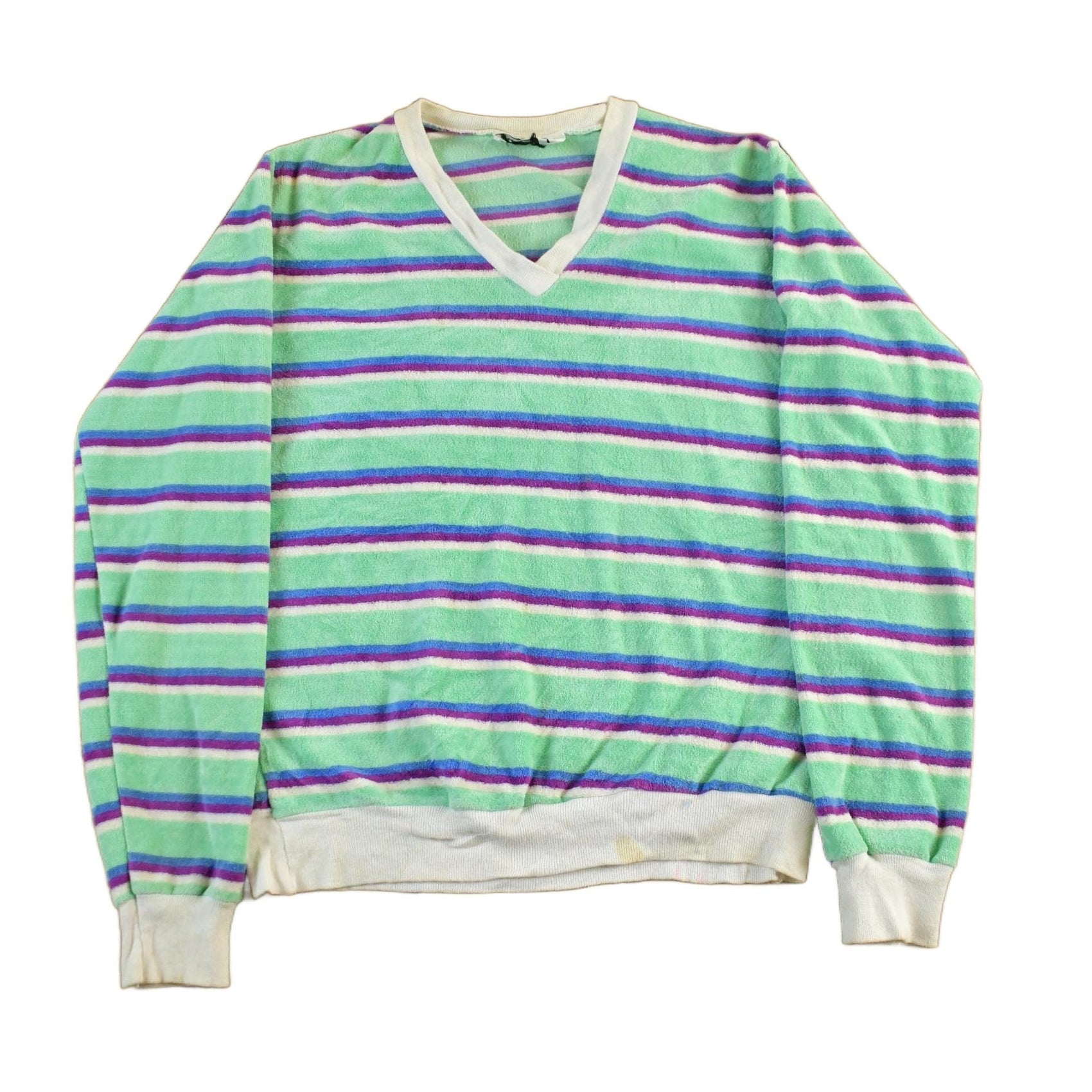 Vintage 1990s Over Easy Velour V Neck Sweater Women's S from propervintagecanada