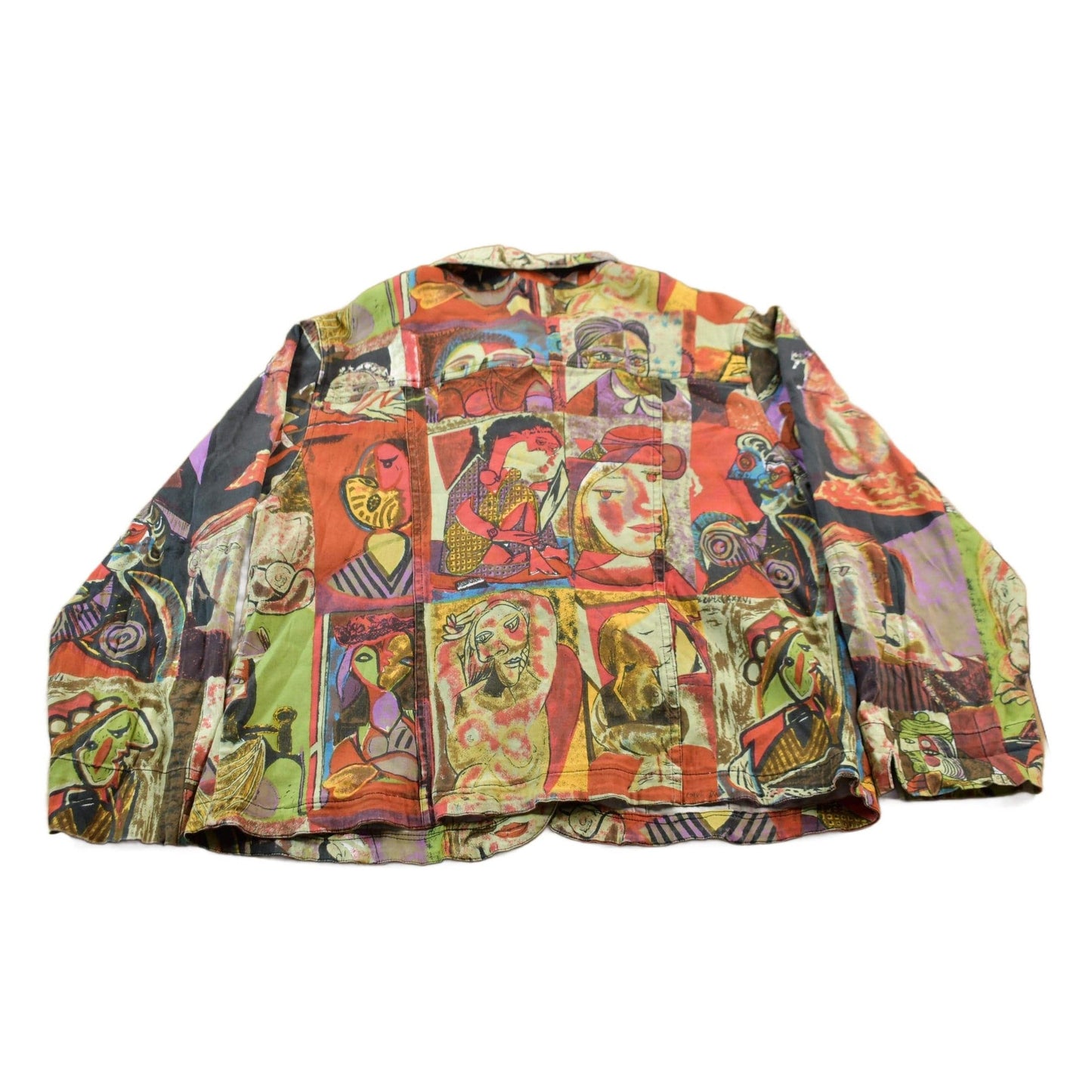 Vintage 1990s Pablo Picasso All Over Print Twill Jacket Women's XL from propervintagecanada