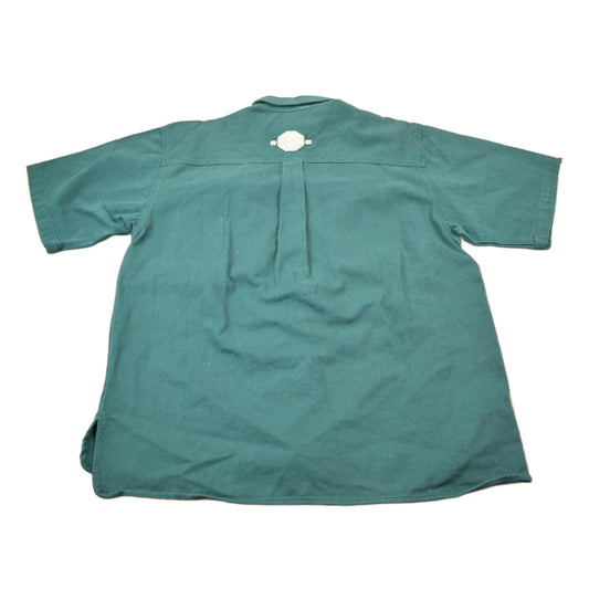 Vintage 1990s PACO Short Sleeve Forest Green Jean Jacket Size Large from propervintagecanada