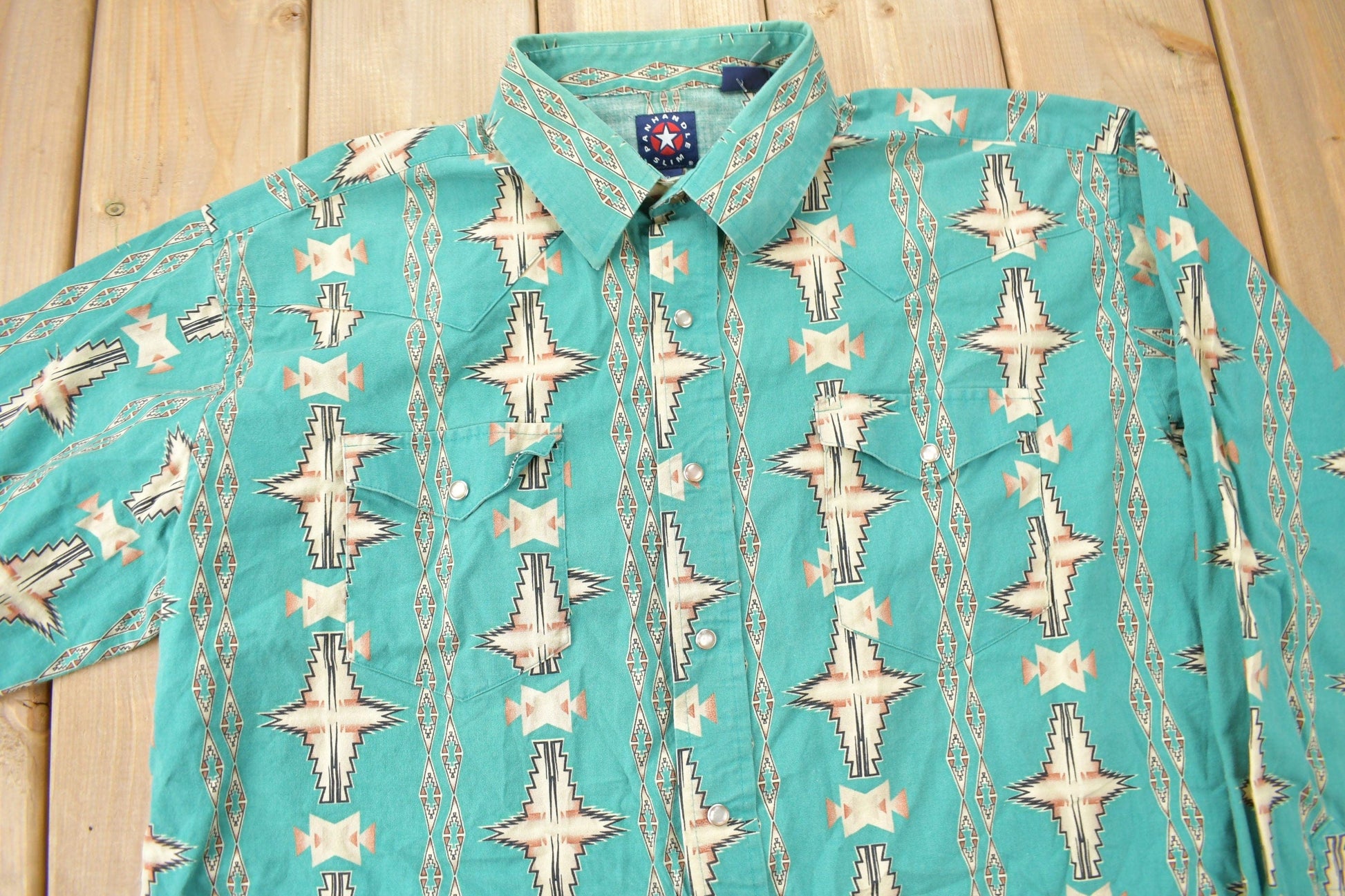 Vintage 1990s Pan Handle Slim South Western Cowboy Style Button Up Shirt Men's XL from propervintagecanada