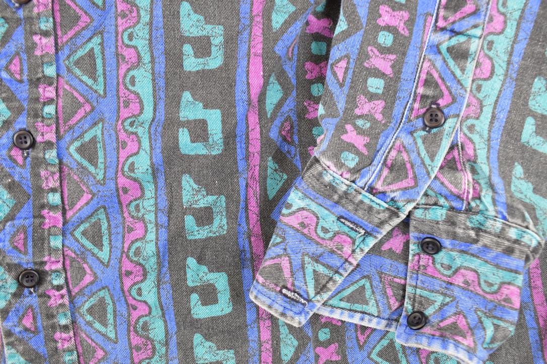 Vintage 1990s Panhandle Slim Abstract Button Up Shirt Men's XL from propervintagecanada