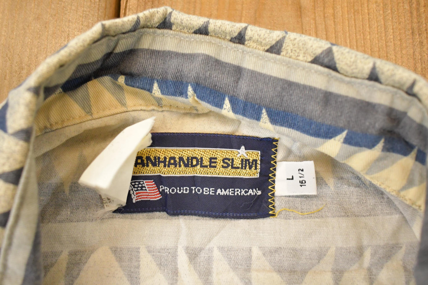 Vintage 1990s Panhandle Slim Abstract Western Button Up Shirt Men's XL from propervintagecanada