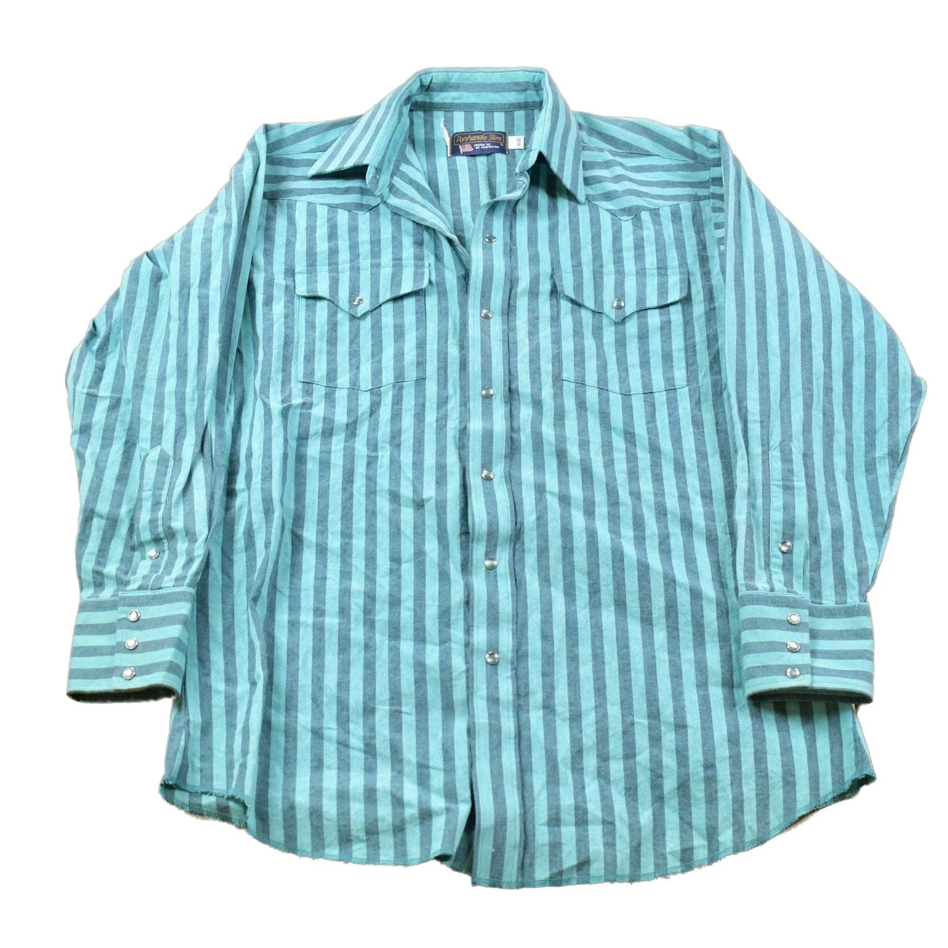 Vintage 1990s Panhandle Slim Striped Button Up Shirt Men's XL from propervintagecanada