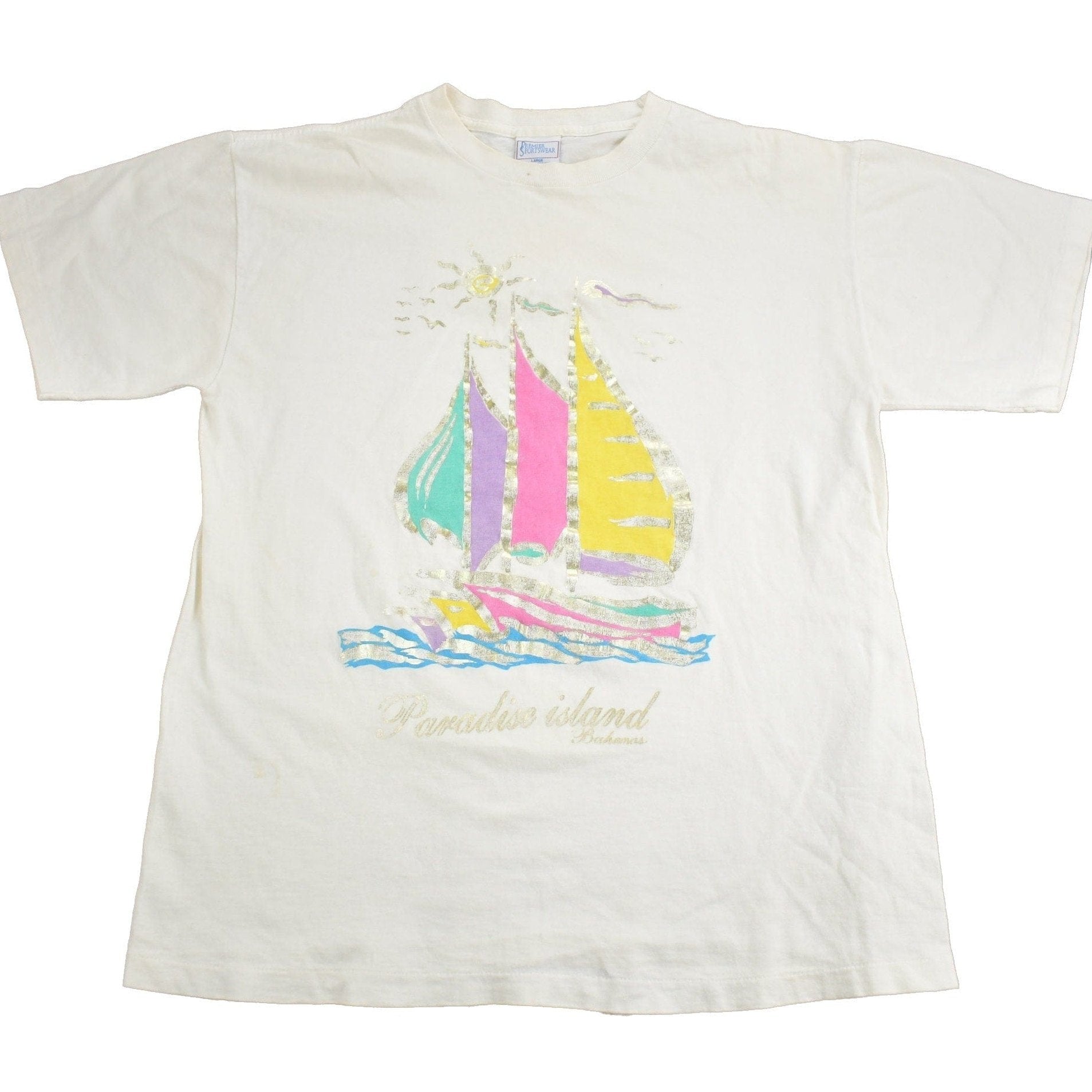 Vintage 1990s Paradise Island Bahamas Souvenir T Shirt Men's Large from propervintagecanada