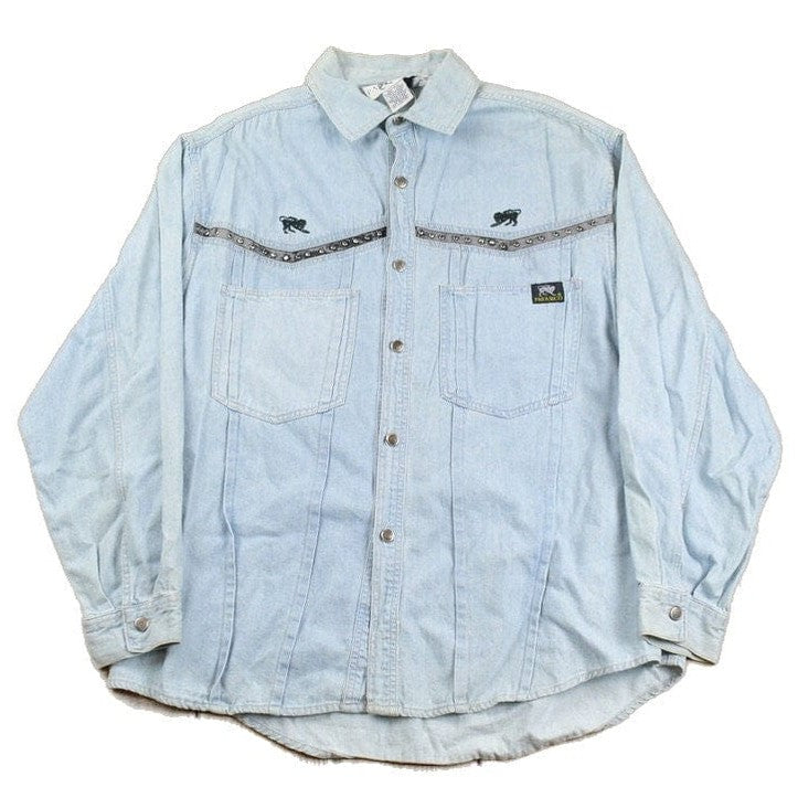 Vintage 1990s Parasuco Denim Button Up Shirt Men's XL from propervintagecanada