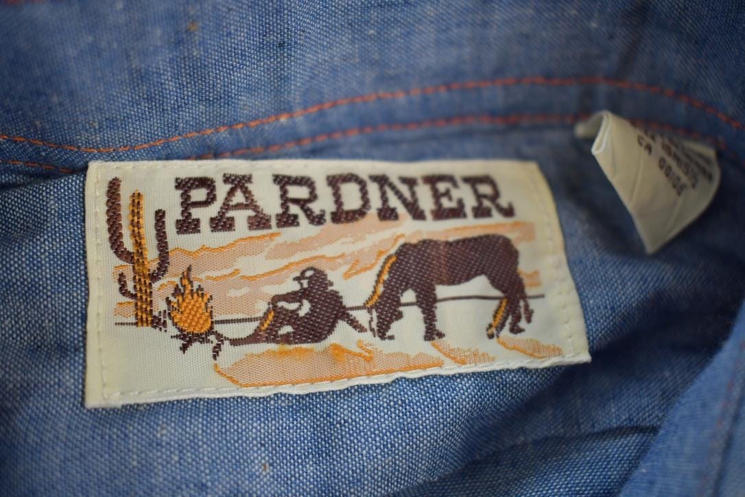 Vintage 1990s Pardner Jean Western Style Snap Button Up Rodeo Shirt Men's XL from propervintagecanada