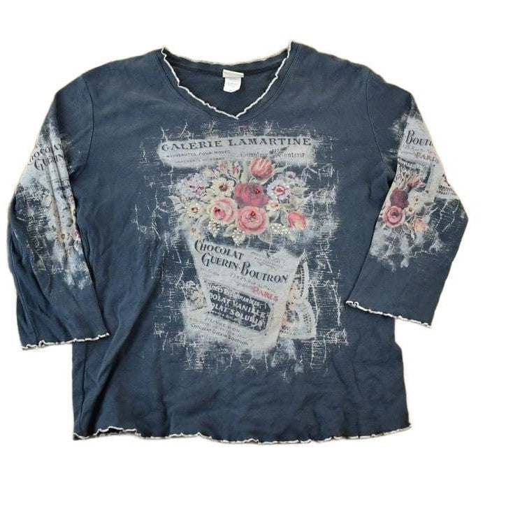 Vintage 1990s Paris AOP Souvenir Single Stitch Graphic Print T-Shirt Women's XS-S from propervintagecanada