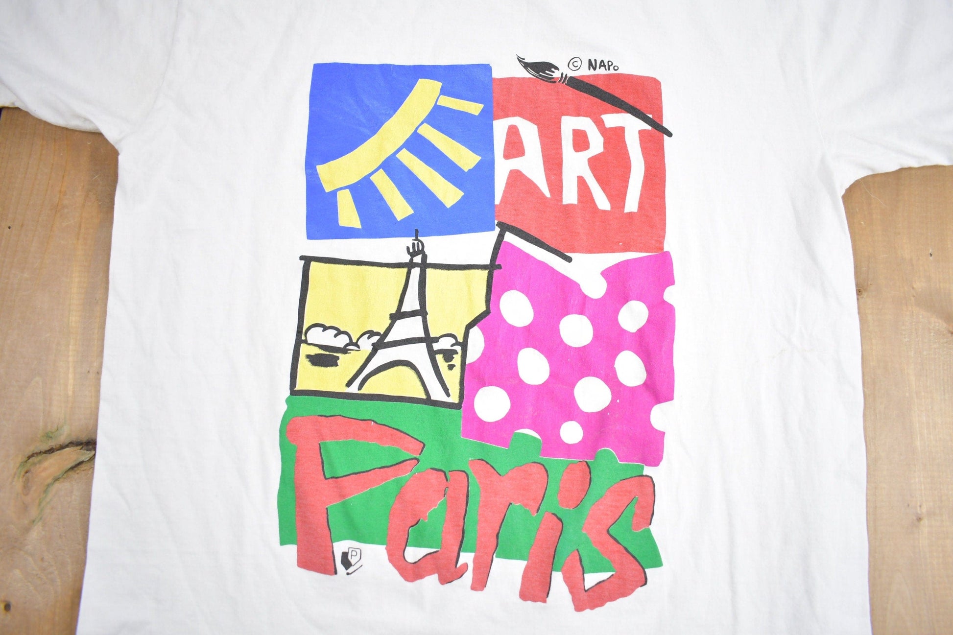 Vintage 1990s Paris Art Graphic T Shirt Men's Medium from propervintagecanada