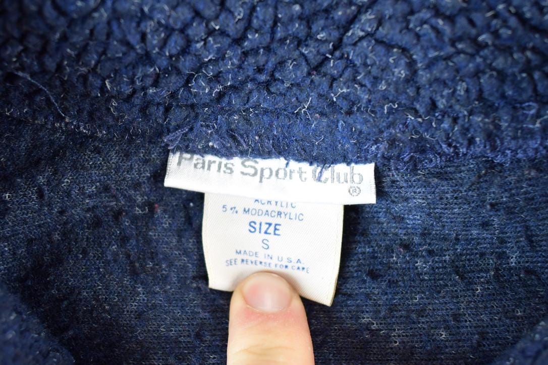 Vintage 1990s Paris Sport Club Fleece Outdoorsman Sweater Womens S from propervintagecanada