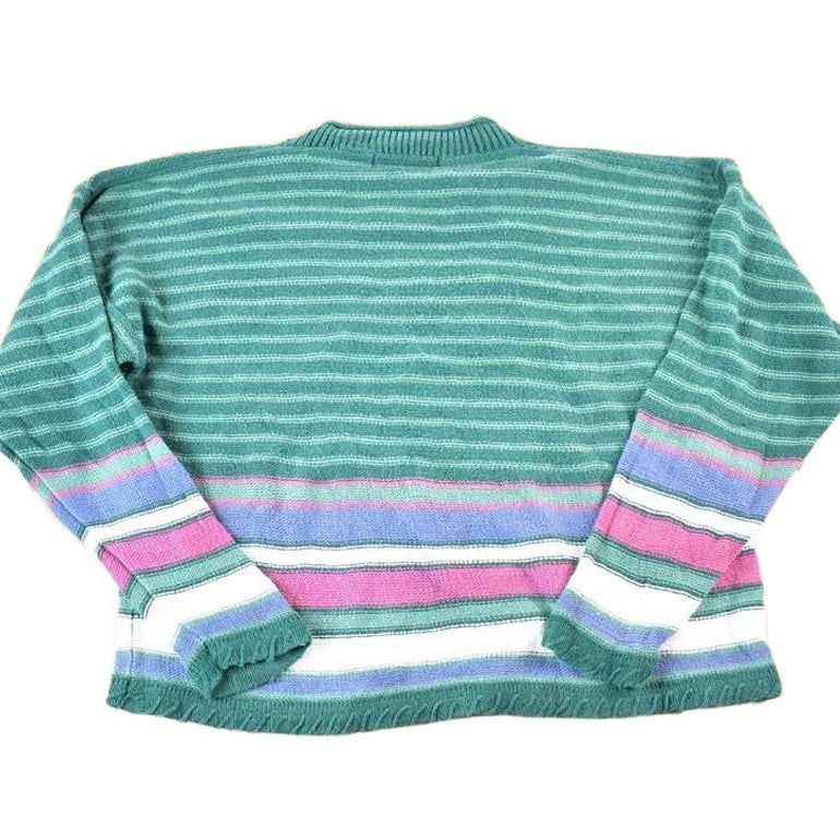 Vintage 1990s Paris Sport Club Knit Abstract Pattern Crewneck Sweater Womens M from propervintagecanada