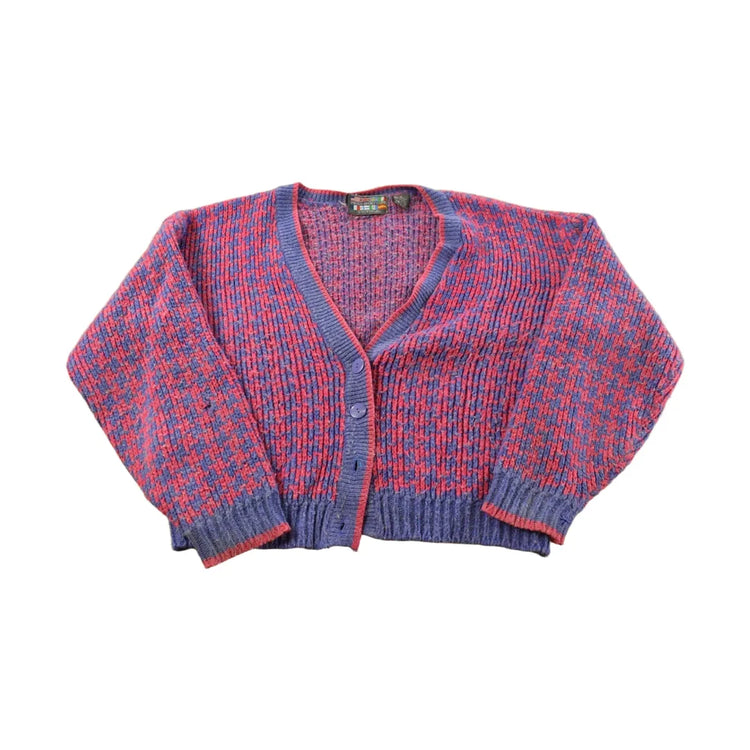Vintage 1990s Paris Sport Club Knit Cardigan Sweater Women's S from propervintagecanada