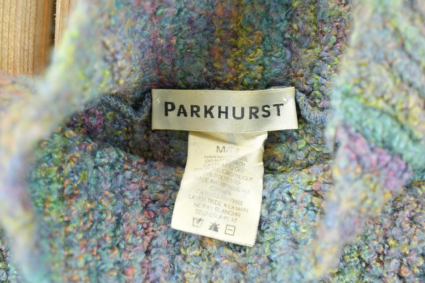 Vintage 1990s Parkhurst Wool Knit Abstract Sweater Vest Womens M from propervintagecanada