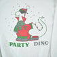 Vintage 1990s Party Dino Dinosaur Crewneck Sweatshirt Men's Large from propervintagecanada