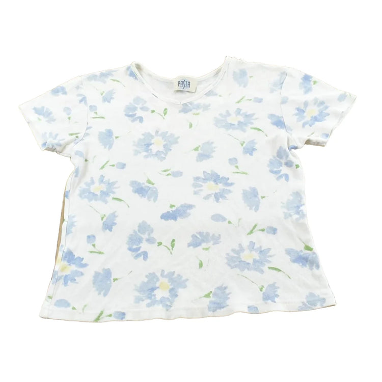 Vintage 1990s Pasta Flower Graphic Baby Tee T-Shirt Women's M from propervintagecanada
