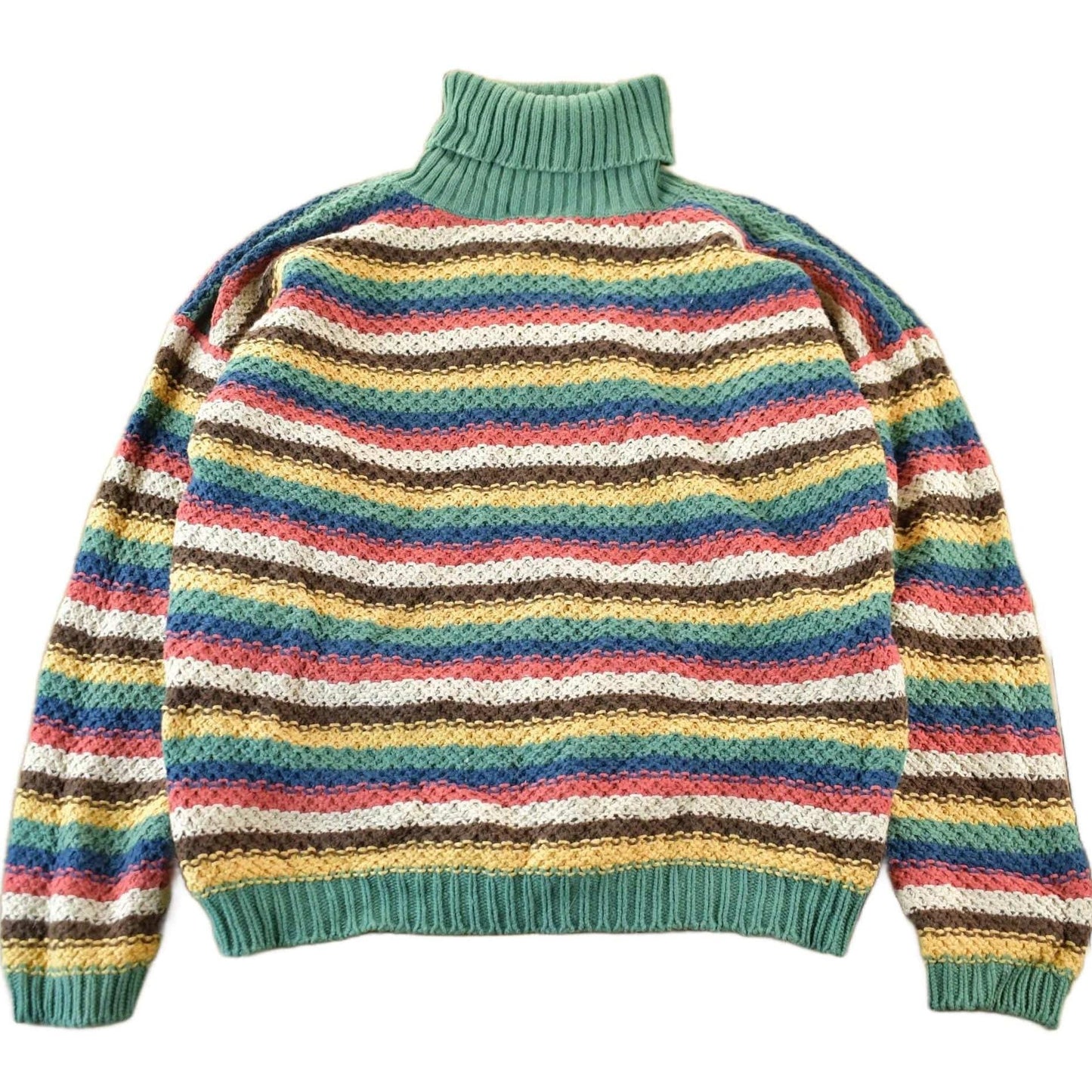 Vintage 1990s Pasta Knit Abstract Pattern Turtleneck Sweater Women's Medium from propervintagecanada