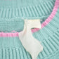 Vintage 1990s Pastel Cable Knitted Crewneck Sweater from propervintagecanada