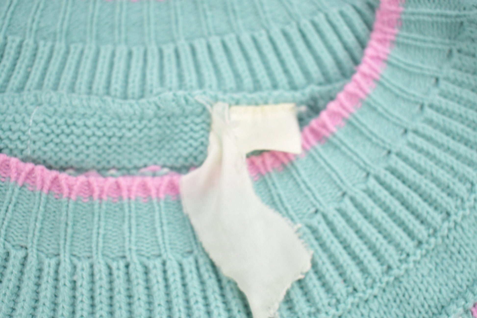 Vintage 1990s Pastel Cable Knitted Crewneck Sweater from propervintagecanada