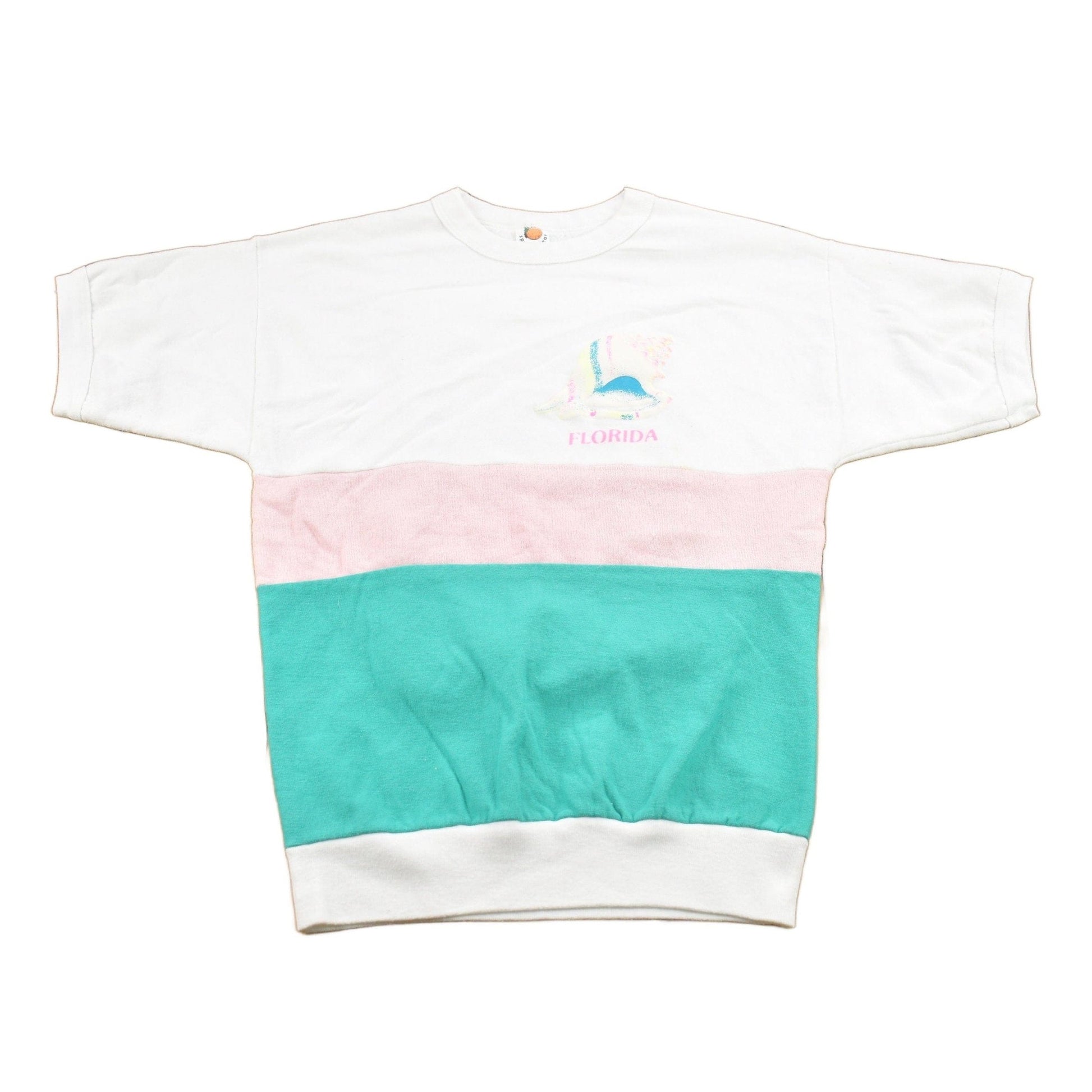 Vintage 1990s Pastel Florida Crewneck Short Sleeve Sweatshirt Men's Small from propervintagecanada