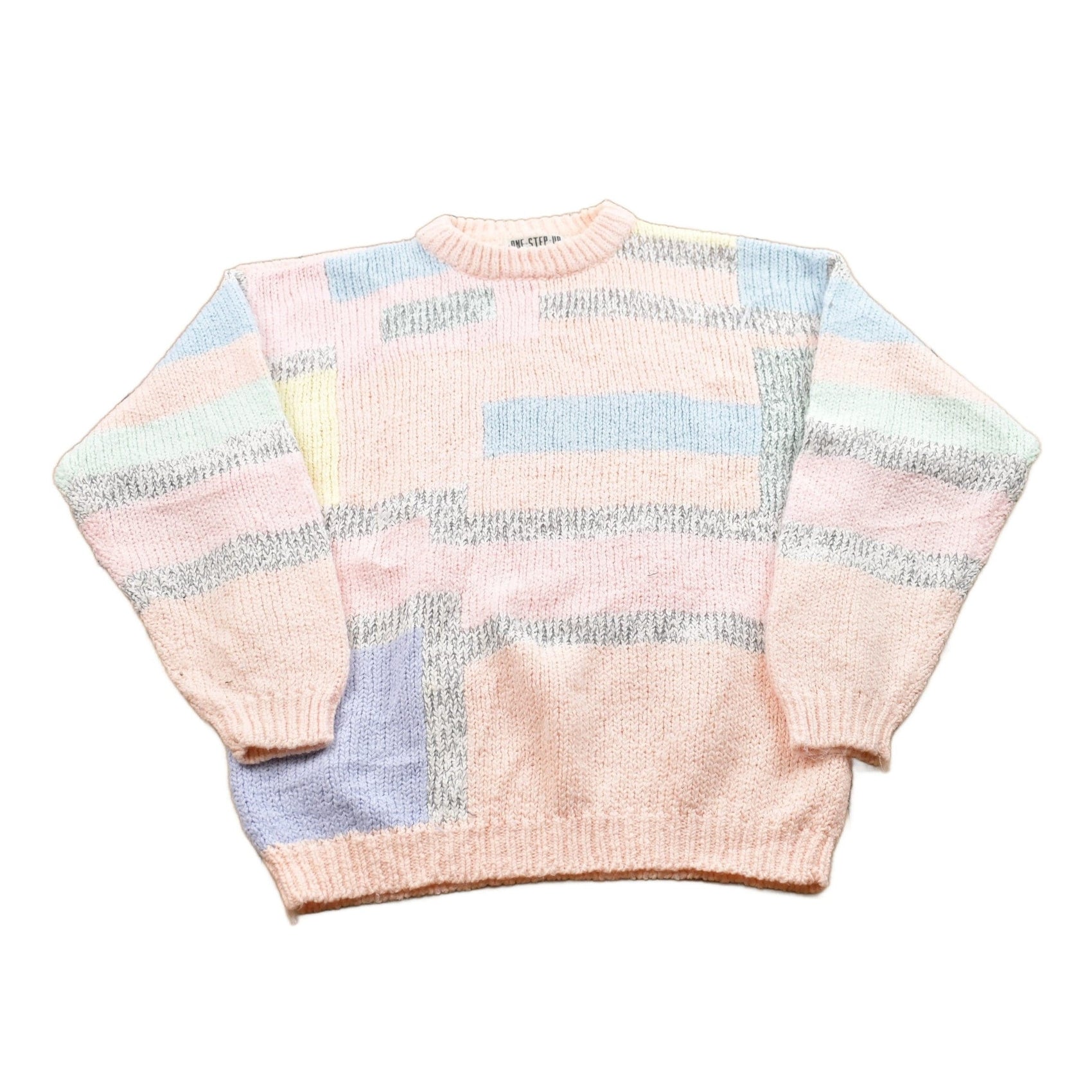 Vintage 1990s Pastel Knitted Crewneck Sweater Women's S from propervintagecanada