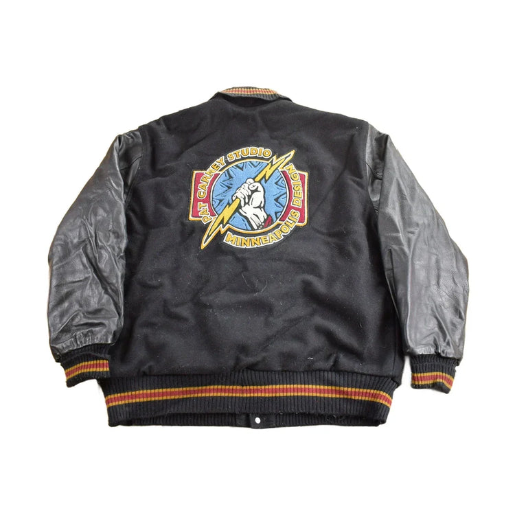 Vintage 1990s Pat Carney Studio Leather Varsity Jacket Men's 2XL from propervintagecanada