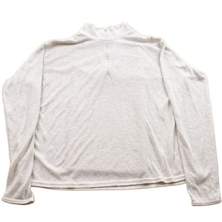 Vintage 1990s Patagonia Blank Grey Zip Up Turtleneck Sweater Men's Large from propervintagecanada