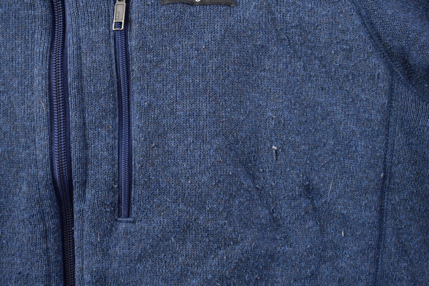 Vintage 1990s Patagonia Blue Fleece Zip Up Sweater Men's Medium from propervintagecanada