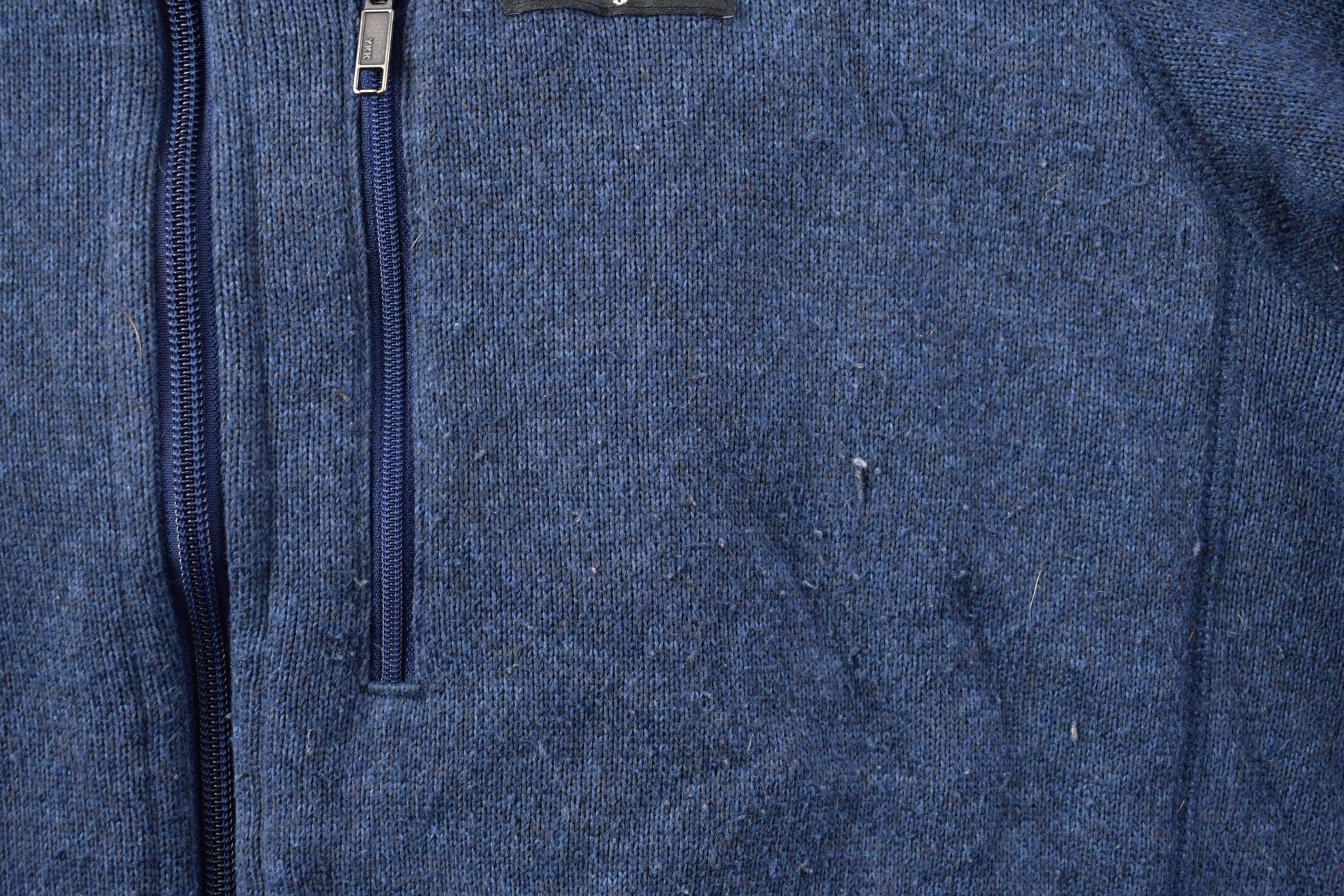 Vintage 1990s Patagonia Blue Fleece Zip Up Sweater Men's Medium from propervintagecanada