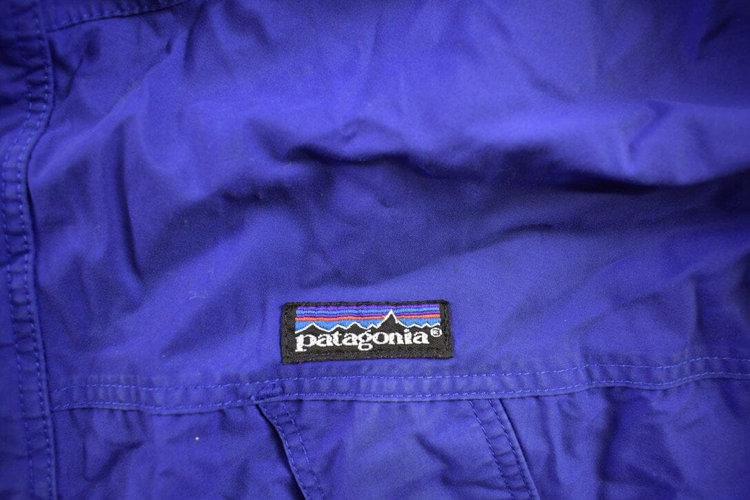 Vintage 1990s Patagonia Blue Windbreaker Rain Jacket Men's Large from propervintagecanada