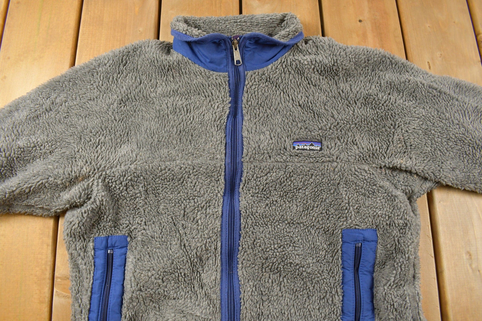 Vintage 1990s Patagonia Deep Pile Fleece Zip Up Sweater Men's Medium from propervintagecanada