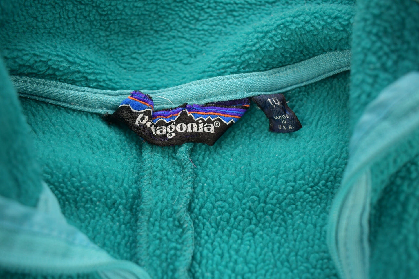 Vintage 1990s Patagonia Full Zip Turquoise Fleece Sweater Men's Medium from propervintagecanada
