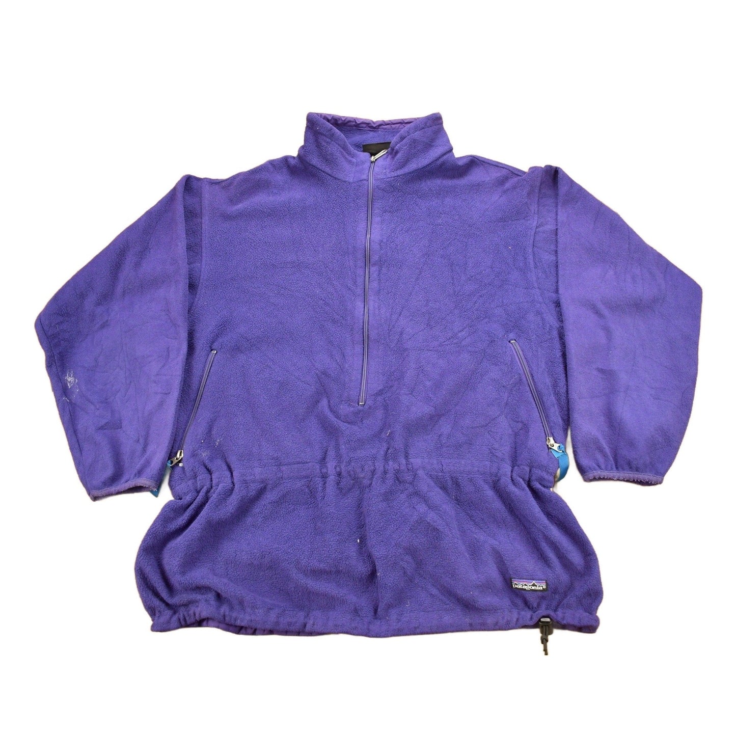 Vintage 1990s Patagonia Purple Half Zip Cinched Sweatshirt Men's Large from propervintagecanada