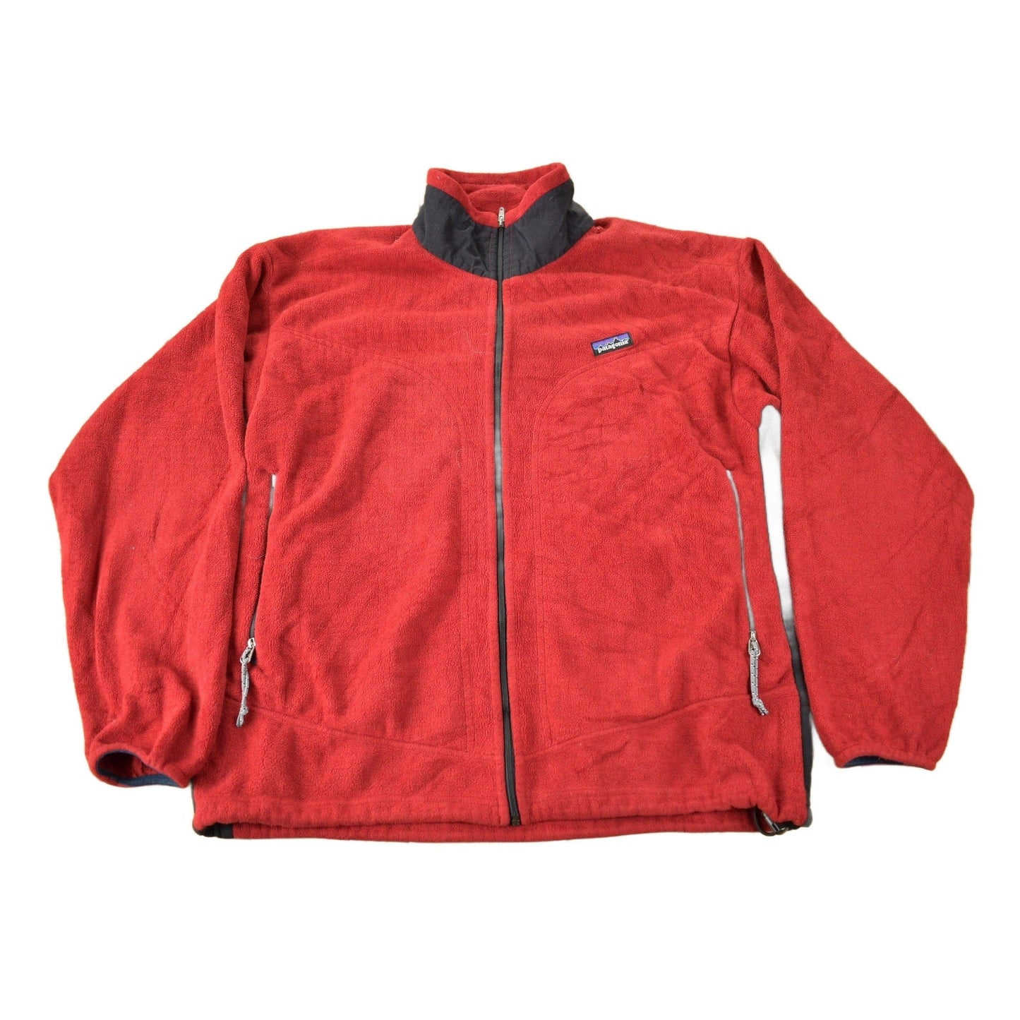 Vintage 1990s Patagonia Red Fleece Zip Up Sweater Men's Large from propervintagecanada