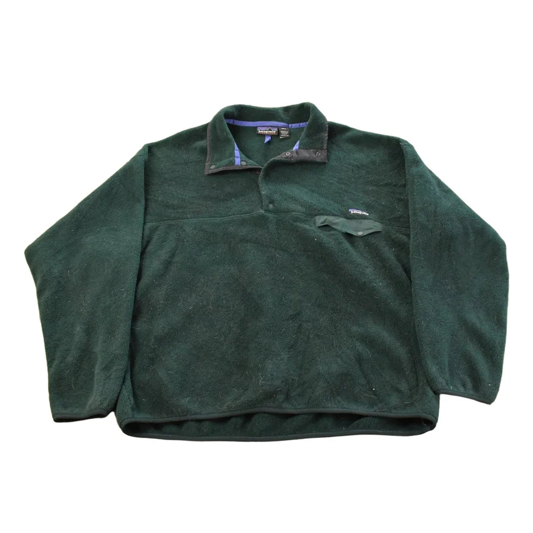 Vintage 1990s Patagonia Synchilla Snap T Fleece Sweater Men's 2XL from propervintagecanada
