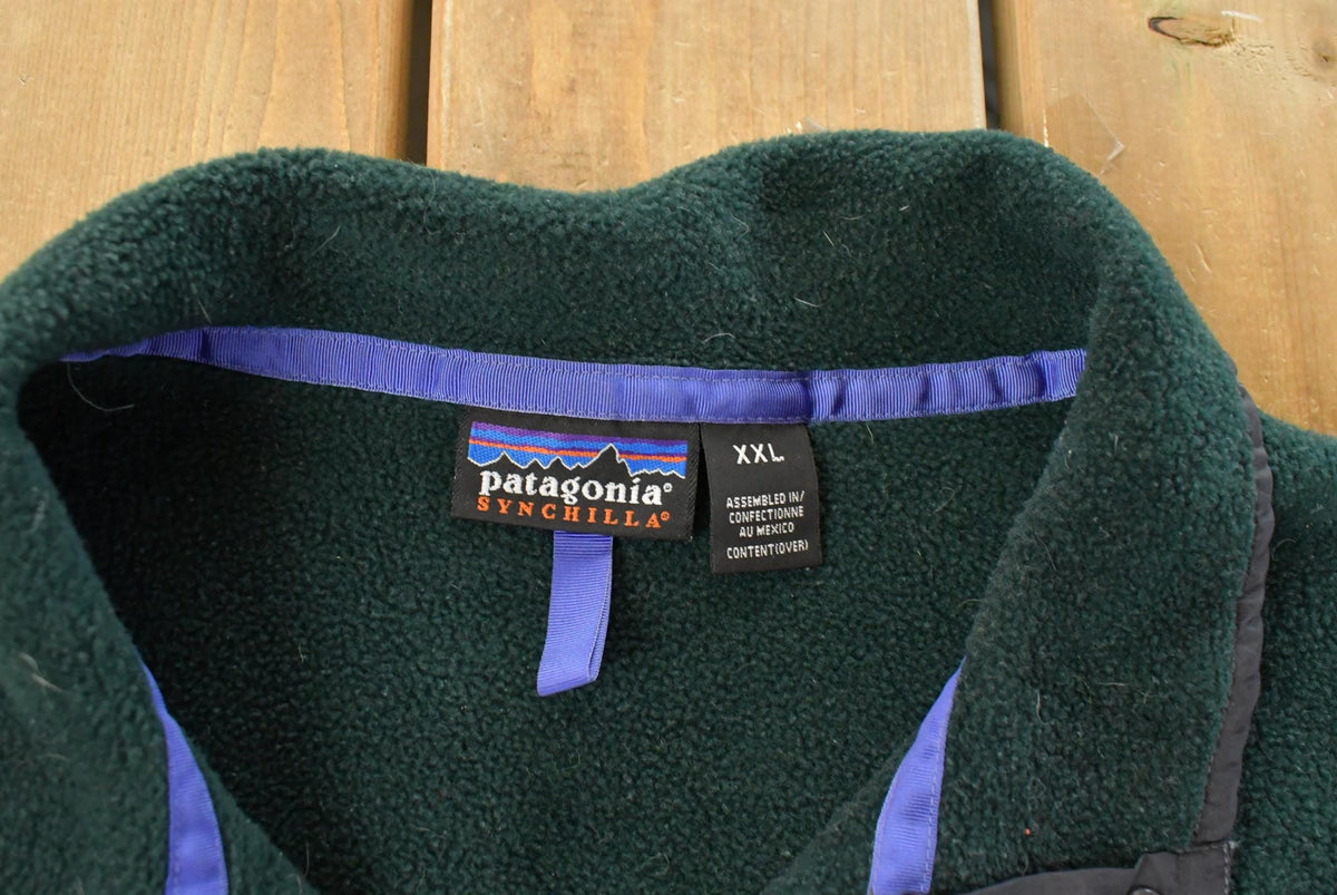 Vintage 1990s Patagonia Synchilla Snap T Fleece Sweater Men's 2XL from propervintagecanada