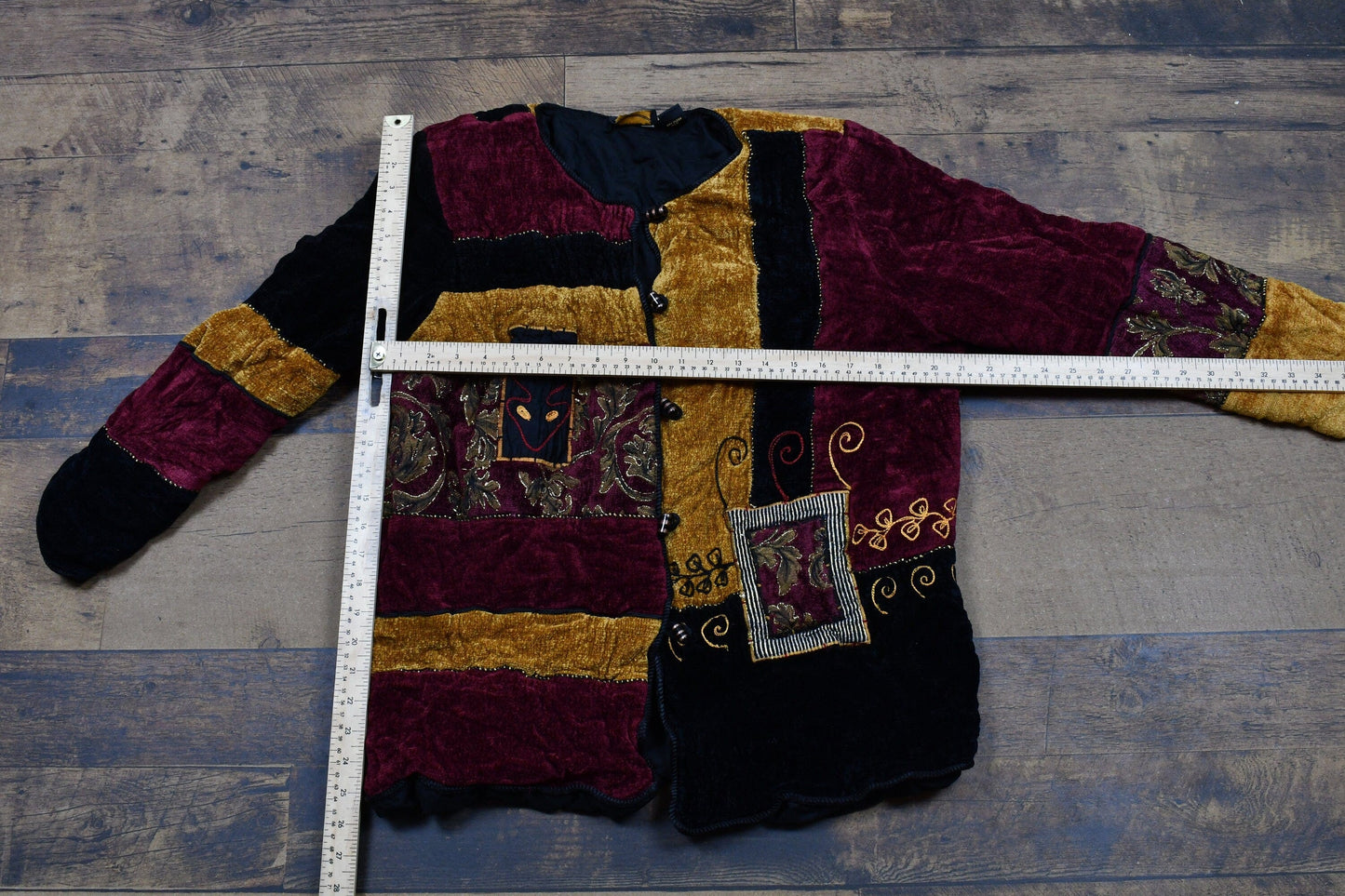 Vintage 1990s Patchwork Button Up Jacket Women's M from propervintagecanada