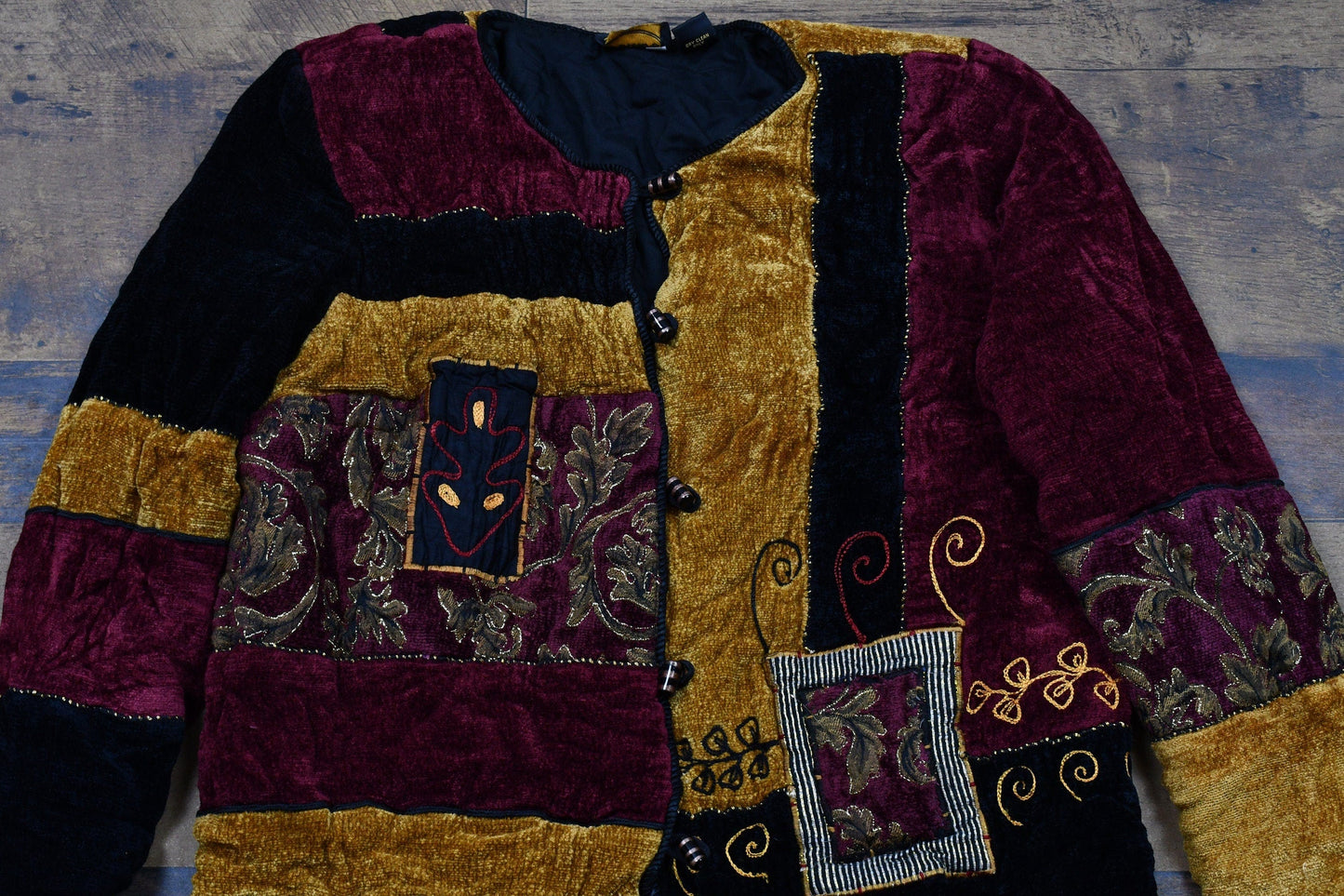 Vintage 1990s Patchwork Button Up Jacket Women's M from propervintagecanada