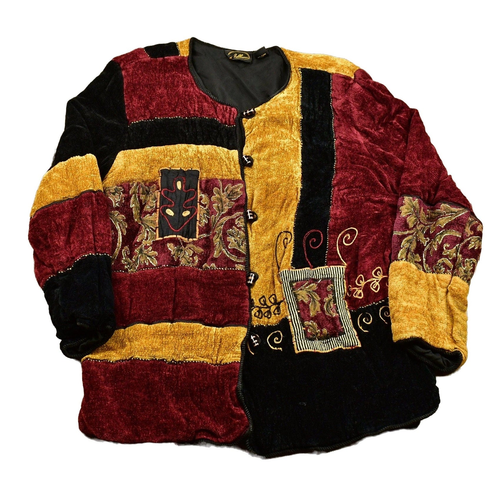 Vintage 1990s Patchwork Button Up Jacket Women's M from propervintagecanada