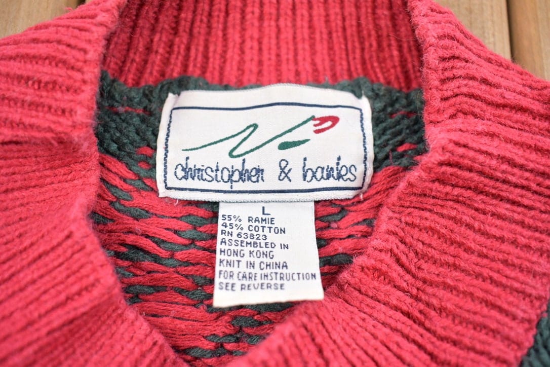 Vintage 1990s Patterned Knit Crewneck Sweater Men's Small from propervintagecanada