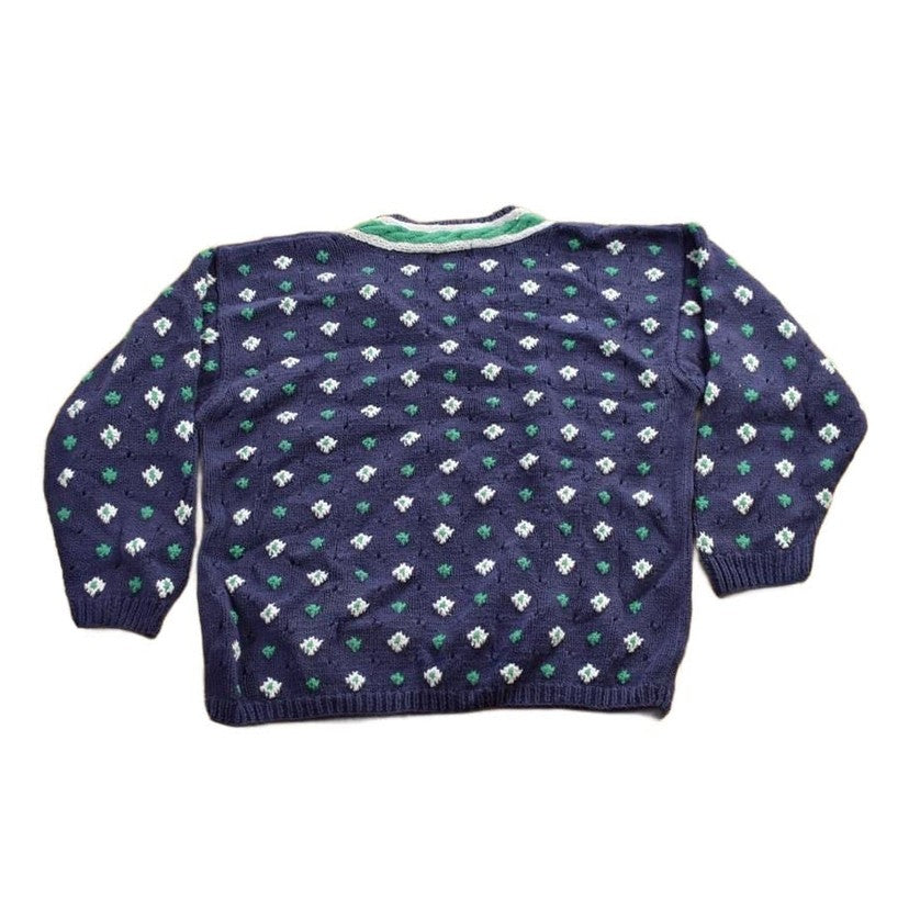 Vintage 1990s Patterned V-Neck Knitted Sweater Women's M from propervintagecanada