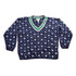 Vintage 1990s Patterned V-Neck Knitted Sweater Women&
