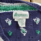 Vintage 1990s Patterned V-Neck Knitted Sweater Women's M from propervintagecanada
