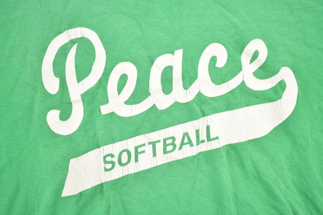 Vintage 1990s Peace Softball Quarter Button Shirt Men's Large from propervintagecanada