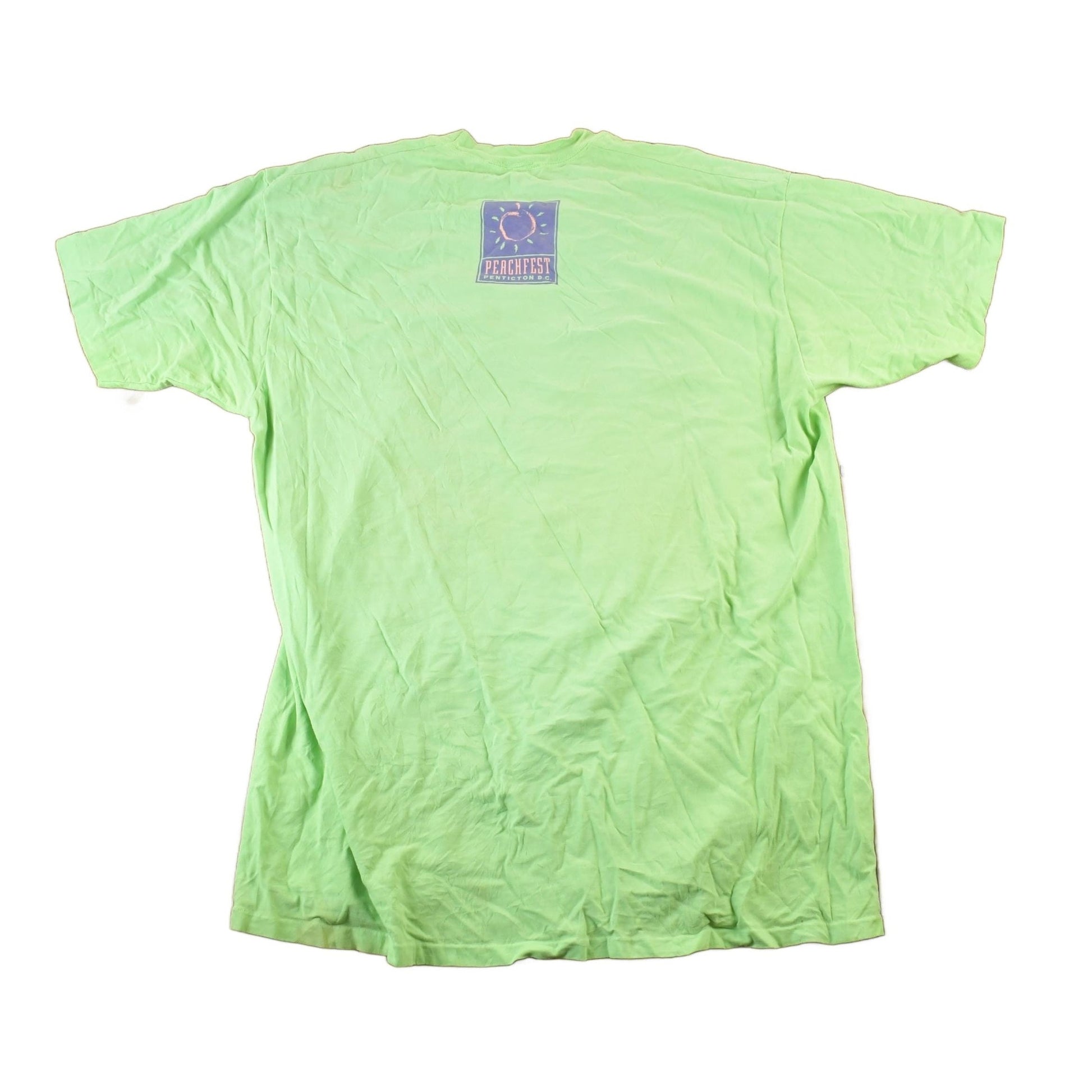 Vintage 1990s Peach fest Penticton B.C Souvenir Single Stitch Graphic Print T-Shirt Made In USA Men's Large from propervintagecanada