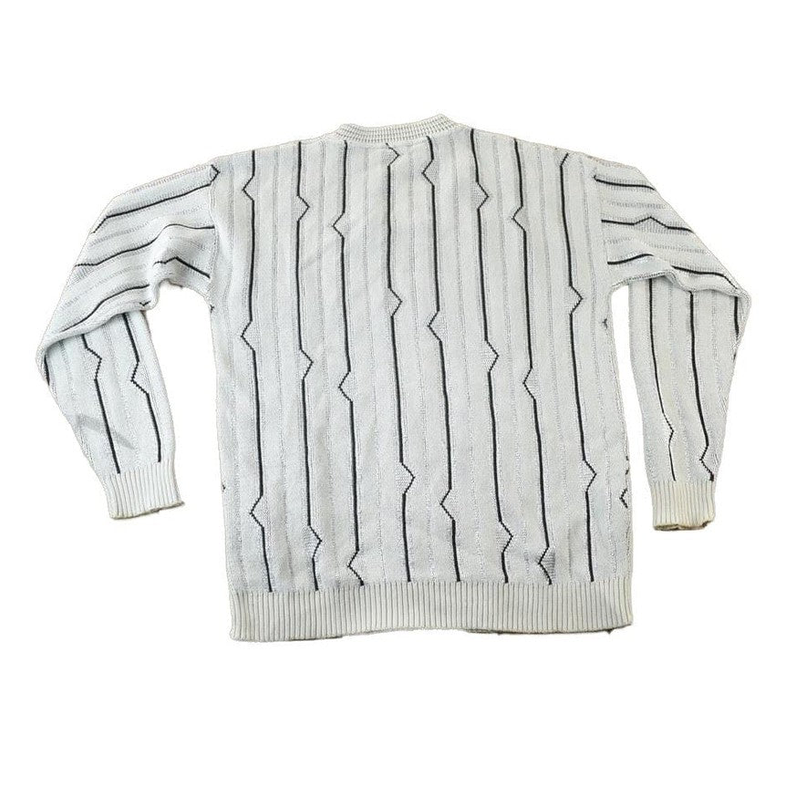 Vintage 1990s Peletti Knit Abstract Pattern Crewneck Sweater Men's Large from propervintagecanada