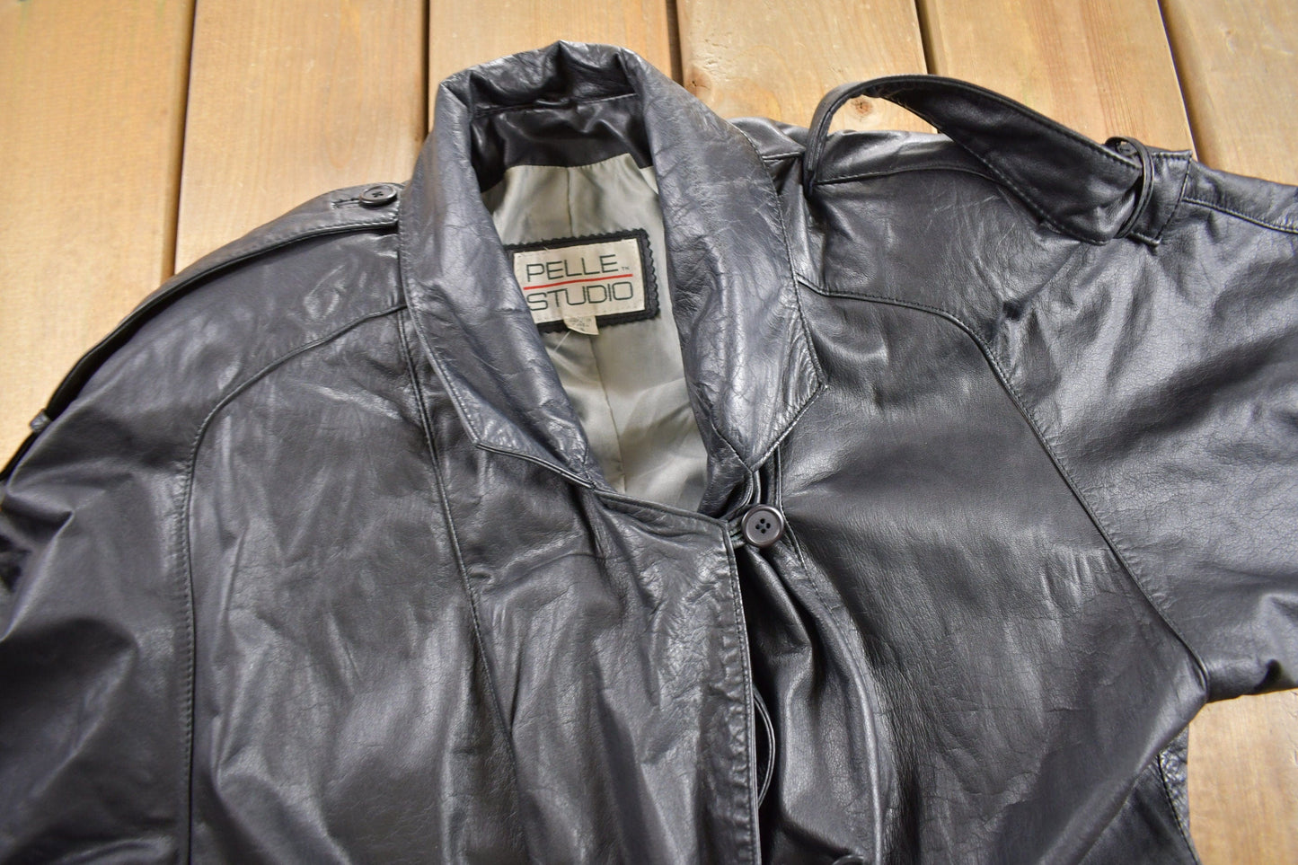 Vintage 1990s Pelle Studio Leather Trench Coat Men's Small from propervintagecanada