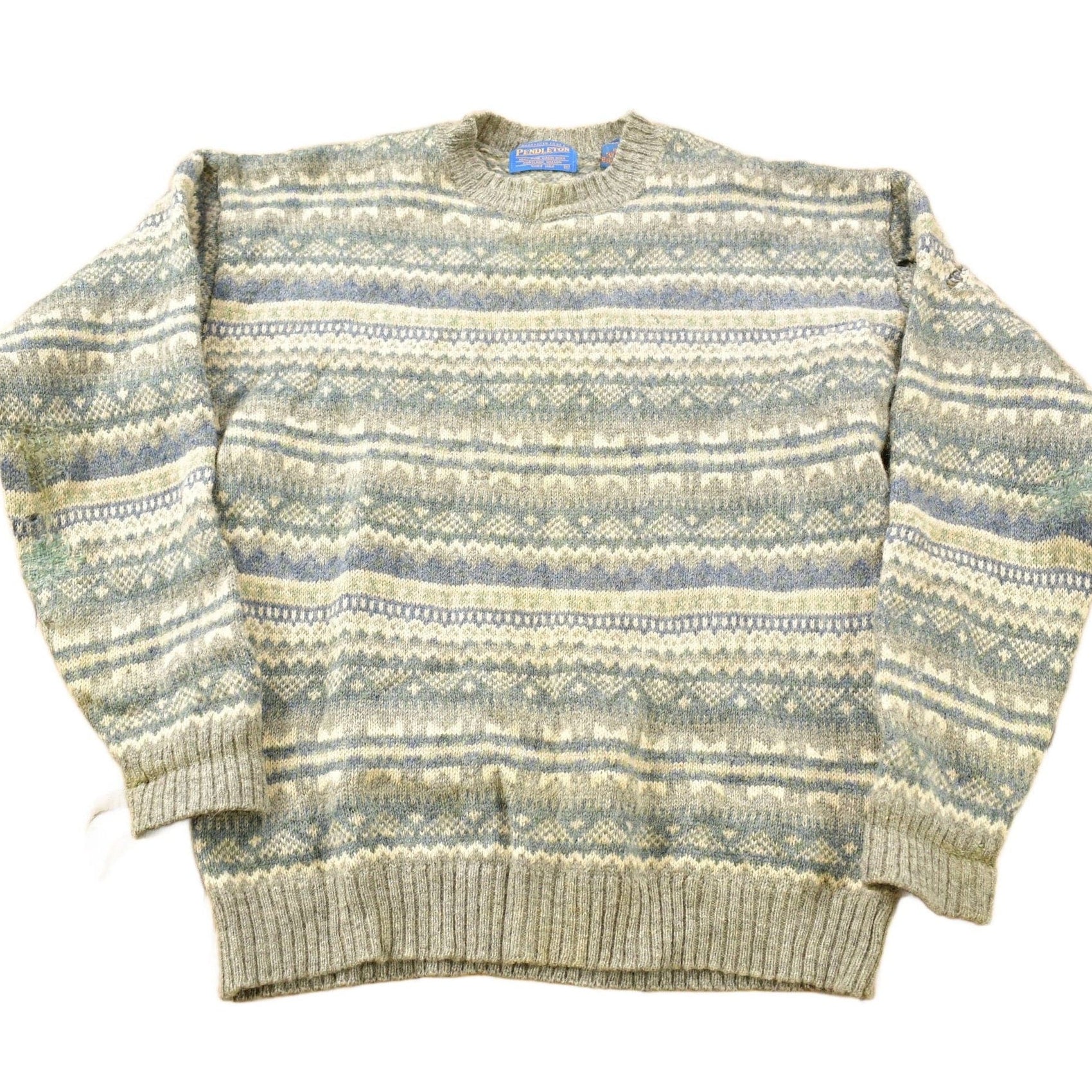 Vintage 1990s Pendleton 100% Virgin Shetland Wool Knitted Crewneck Sweater from propervintagecanada