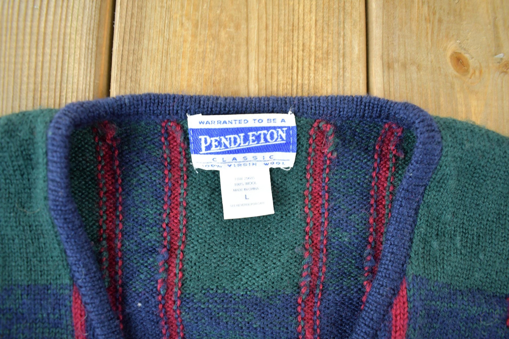 Vintage 1990s Pendleton 100% Wool Knitted Cardigan Women's Large from propervintagecanada