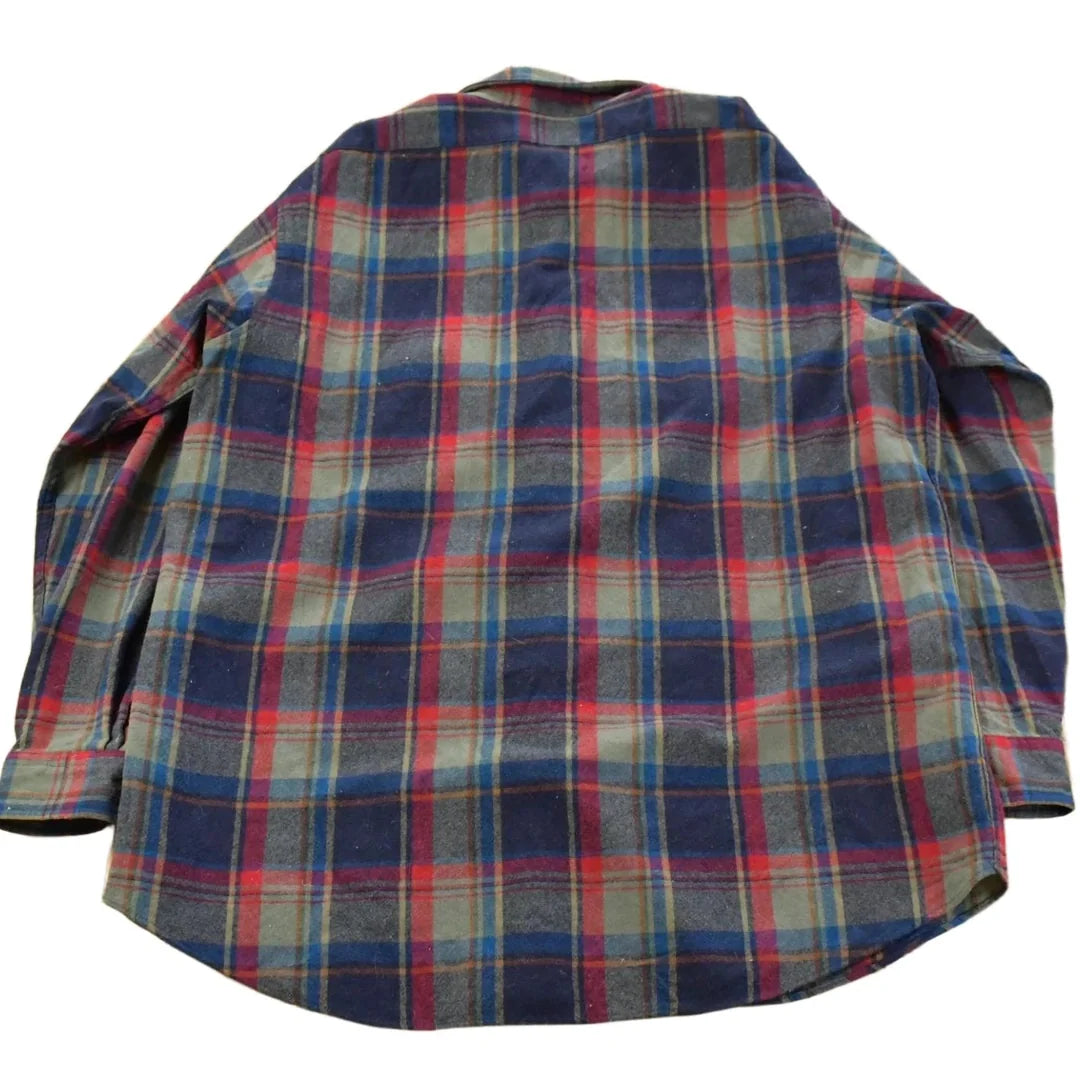 Vintage 1990s Pendleton Distressed Wool Plaid Button Up Flannel Shirt Men's 2XL Tall from propervintagecanada