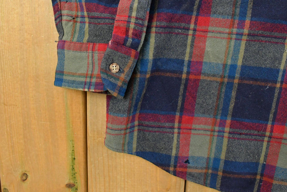 Vintage 1990s Pendleton Distressed Wool Plaid Button Up Flannel Shirt Men's 2XL Tall from propervintagecanada